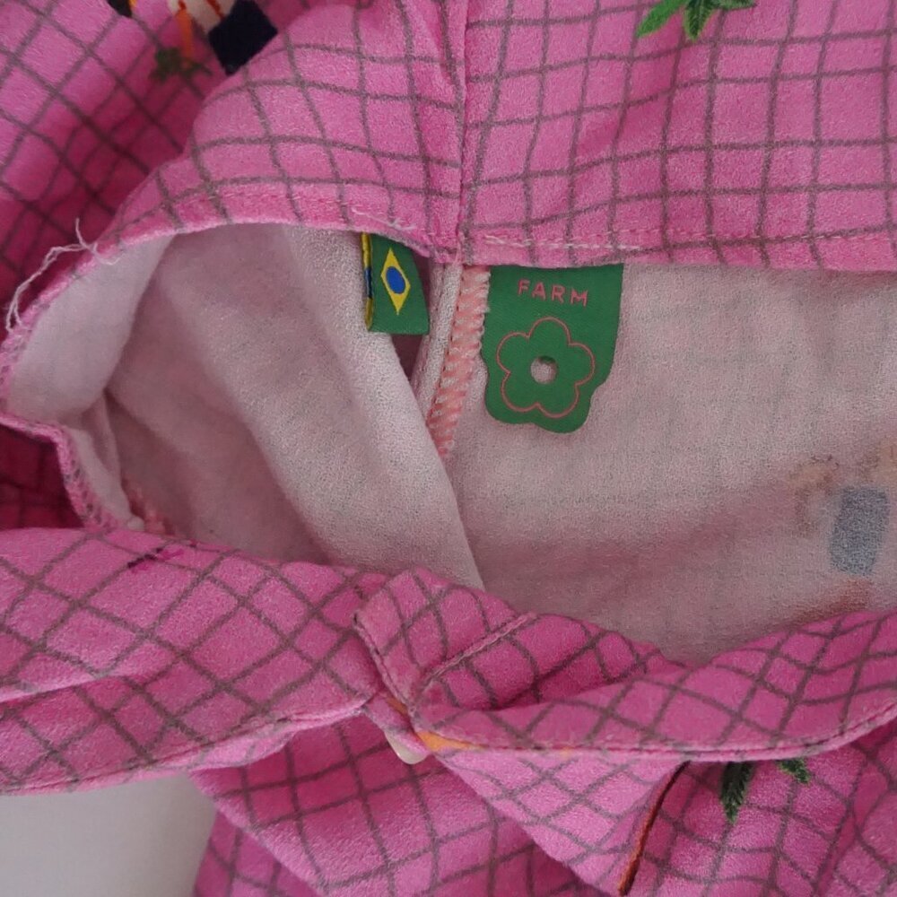 Farm Rio Pink Holiday Travel Print Button Front Resort Maxi Dress Illustrated P - Picture 12 of 16